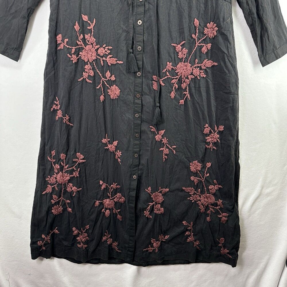 Kyla Seo Willow Maxi Dress Caite Embroidered Long Pockets Small Slip Black NWOT - Picture 3 of 16